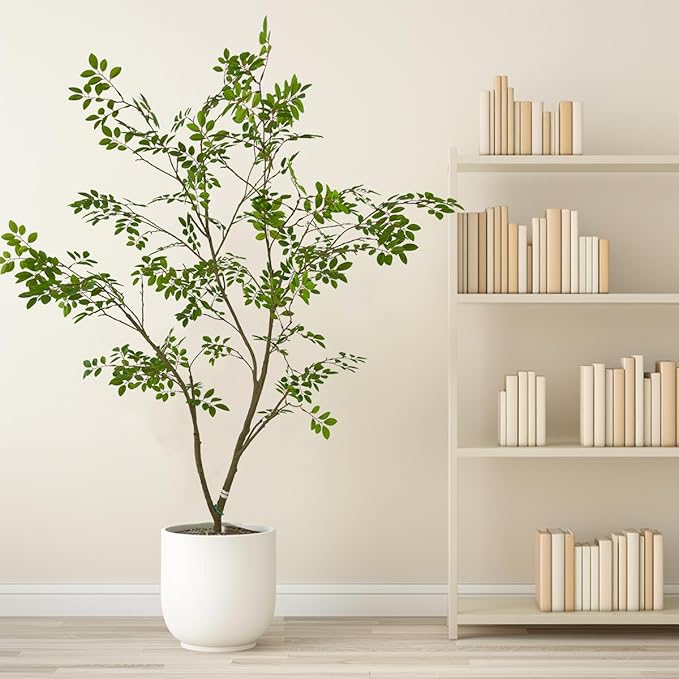 AfanD Artificial Elm Tree Faux Elm Tree 6ft Tall Fake Plant in Pot Fake Silk Tree Faux Plants Indoor
