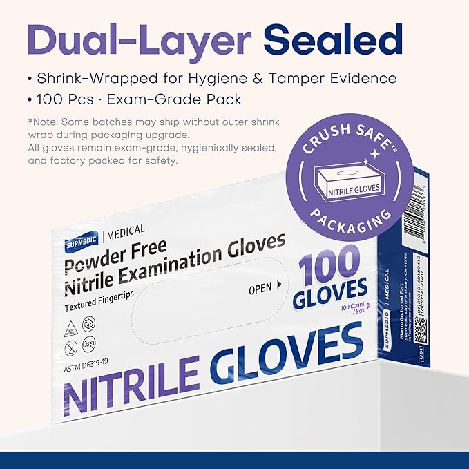 Medical Soft Max™ Nitrile Disposable Gloves, 100 Ct Latex-Free Powder-Free Food Safe Cooking Cleaning Lab Exam Glove