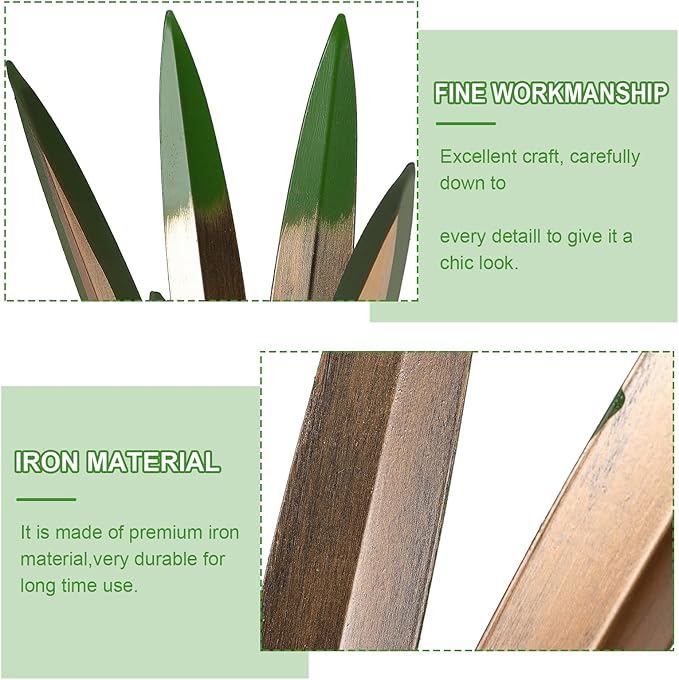 Homight Large Agave Sculpture Rustic Metal Agave Plant Outdoor Interior Decoration Outdoor Lawn Decoration Yard Wooden Posts Matching Garden Suitable for Patio