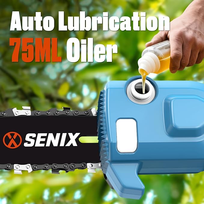 SENIX 8A Corded Electric Pole Saw, 8 Inch Telescoping Pole Chainsaw 14ft Max Reach, Lightweight Tree Trimmer for High Limbs, Branch Cutter & Wood Pruner