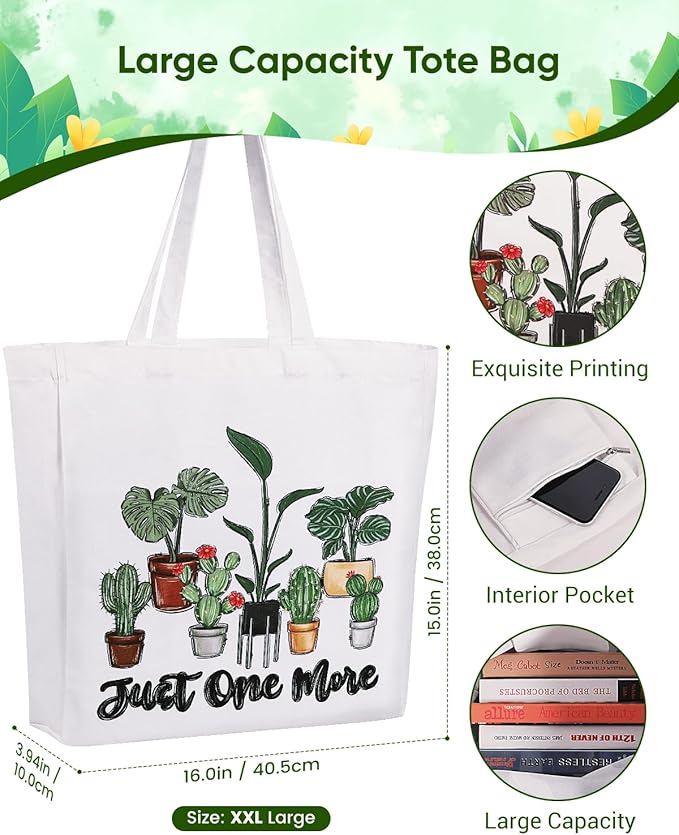 TAOVEEK 4 PCS Plants Lovers Gifts for Women, Plant Lady Mom Gardening Gifts for Birthday Christmas, 16oz Glass Cup Canva Tota Bag Plant Keychain Socks Gift Box