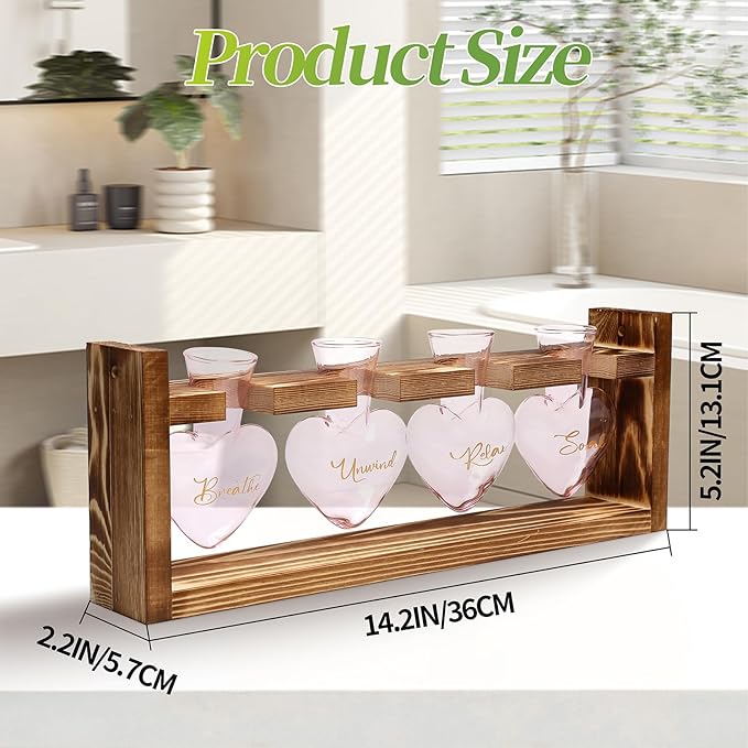 CYZglass Plants Propagation Stations Plant Terrarium Kit for Bathroom Glass Planters for Indoor Plants Bathroom Decor Accessories - Relax Soak Unwind Breathe