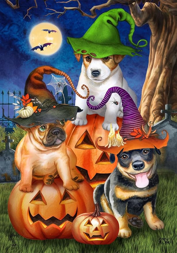 Spooky Pups Halloween Garden Flag 18" x 12.5" Briarwood Lane