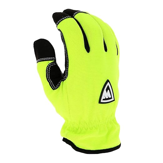 West Chester High Dexterity Slip-On Winter Gloves, Thinsulate Lining, Tear-Resistant, Safety Work Gloves, Yellow, Large (96555-L)