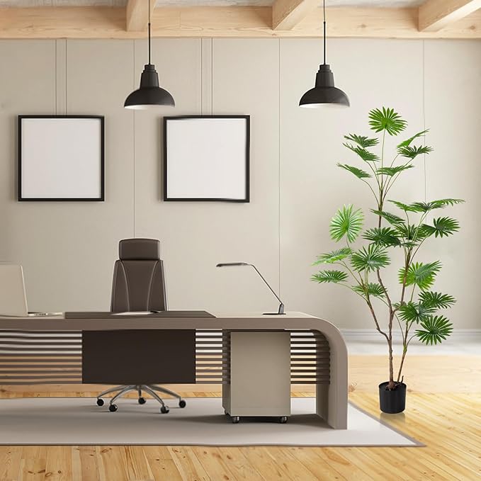 Metach transforms Your Space with Our Large Fake Palm Trees - Tall and Lush Betel nut Trees Both Indoors and Outdoors! Light Colored Artificial Palm Tree, Creating a Tropical Atmosphere 2-Piece Set