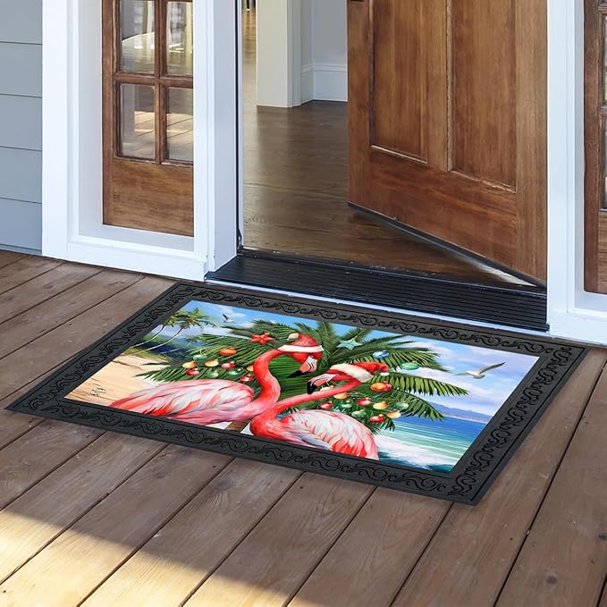 Briarwood Lane Festive Flamingos Doormat