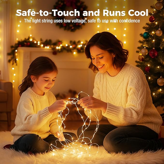 litogo 12 Pack 7FT 20 LED Fairy Lights Battery Operated, 3 Lighting Modes, Bulk Mini Twinkle String Lights Waterproof Silver Wire for Weddings Mason Jars Party Christmas Decorations-Warm White