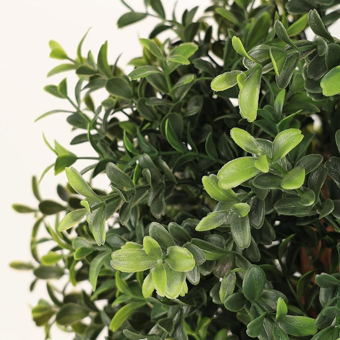 JOZHENJU 30inch Topiary Trees Artificial Outdoor Set of 2, Artificial Topiary Boxwood Tree UV Resistant Faux Plants, 2.5ft Artificial Plants & Trees for Indoor and Outdoor Porch Home Decor