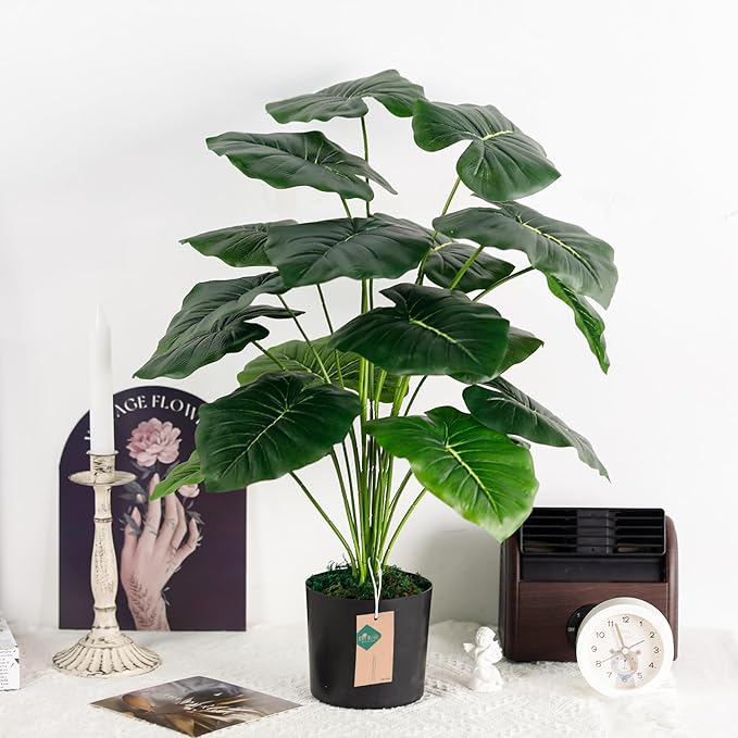 Der Rose 28'' Fake Plants Large Artificial Tropical Faux Plants Indoor Tall for Room Home Bathroom Farmhouse Outdoor Decor