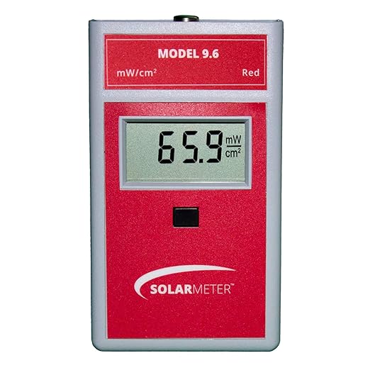 Solarmeter Model 9.6 Visible Red Light Meter, Handheld Digital Radiometer and Light Bulb Tester for Measuring Red Light for Collagen Stimulation & Wound Healing Lamps, 0-199.9 mW/cm², Made in USA