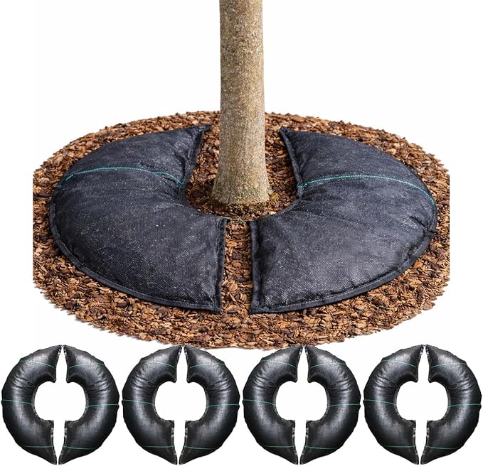 SteadySpring® Smart 30+Day Tree Watering Mat Auto Refills with Rain for Trees with ~20 in (16 in to 23 in) Root Ball - Watering Mat Plus Weed Barrier and Frost Protection Blanket (4)