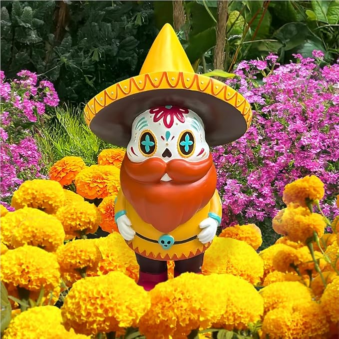El Katrin Day of The Dead Garden Gnome