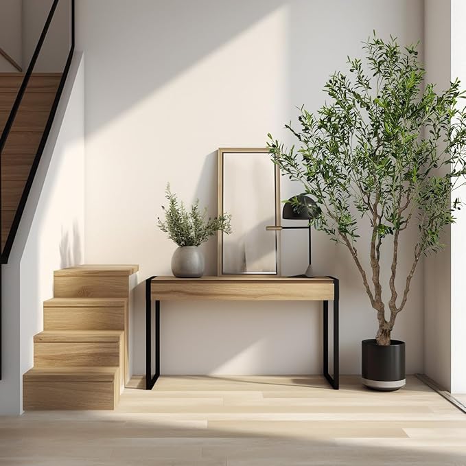 AfanD Artificial Olive Tree Tall,Faux Olive Tree Indoor Artificial Tree for Modern Home Office Living Room Floor Decor Indoor (1, 8ft 1in)