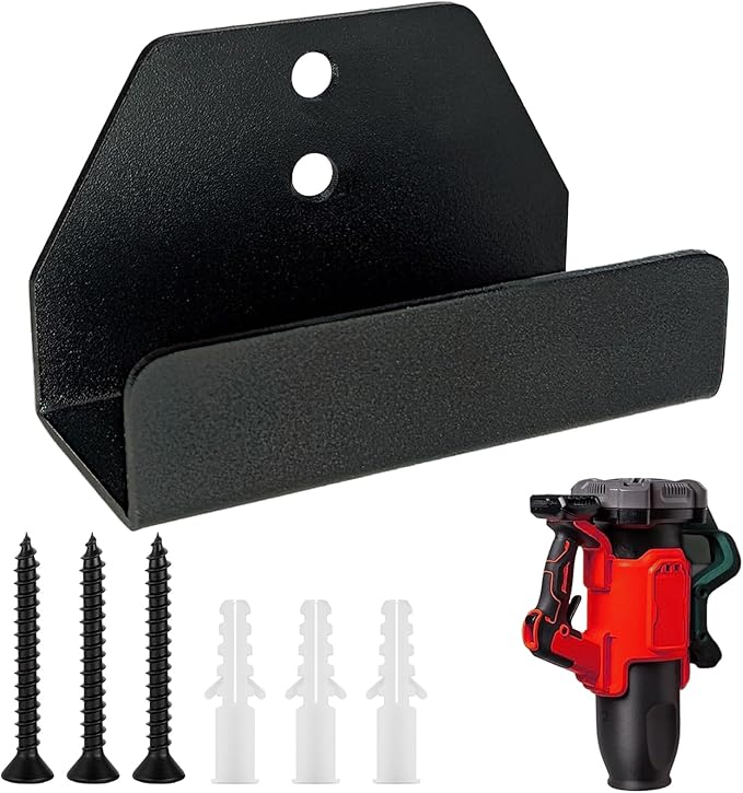 Black Metal Garage Hooks, Tool Holder Wall Mount Applicable to Dcbl722 Model Vacuum Wall Mounted Bracket, Leaf Blower Attachments Tool Holder & Hook Mounting