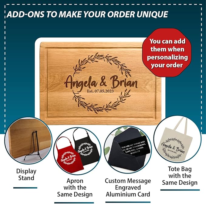 Wedding Registry Gift 2025, Personalized Cutting Board, Gift for Couples,Christmas, Wedding, Anniversary Custom Sign for New Home, Housewarming Gifts for Women, Couple Cutting Board