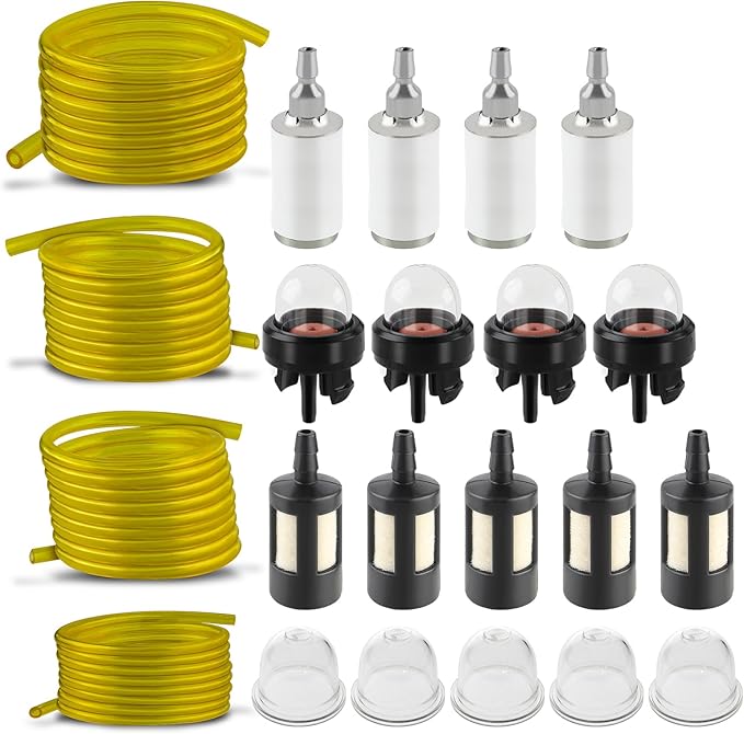 4 Sizes 4 Feet Fuel Line Hose for Zama Stihl Homelite Poulan Craftsman Husqvarna String Trimmer Chainsaw Blower Small Engine with Fuel Filters,Snap in Primer Bulb,Primer