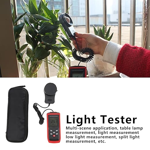 GYZOUKA TA8133 Digital Light Meter, Illuminance Meter with Manual Auto Range 200000lx, for Visible Light Measurement