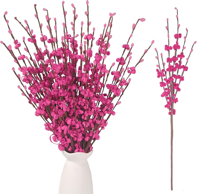10 Pcs Long Stem Artificial Jasmine Flowers Fake Flowers Dry Branches for Home Office DIY Floral Art Plant Mothers Day Wedding Table Centerpieces Party Vase Decoration