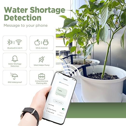 LetPot Automatic Watering System for Potted Plants, Wi-Fi Drip Irrigation Kit System, Smart Plant Watering Devices for Indoor Outdoor（Grey）