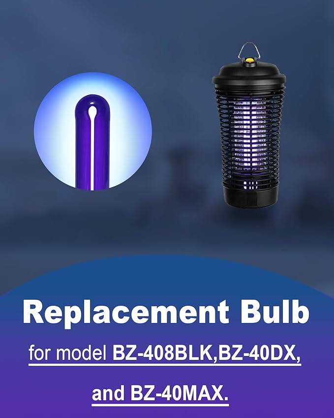 Shootingstar BB-40blk 40W Replacement Light Bulb Compatible with Black Flag Deluxe Bug Zapper Model BZ-40DX Outdoor Mosquito Lamp, B4045 40-Watt 5500 Volt Black Light Replacement Bulb - 1 Pack