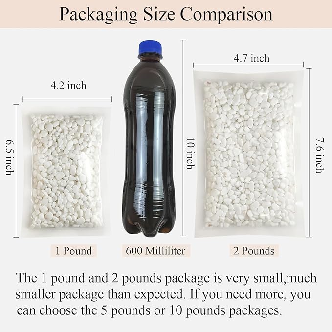 FANTIAN 5 lbs White Pebbles for Indoor Plants, 3/8 Inch Decorative White Gravel, Polished River Rocks for Potted Plants Vase Cactus Bird Bath and Outdoor Garden Landscaping