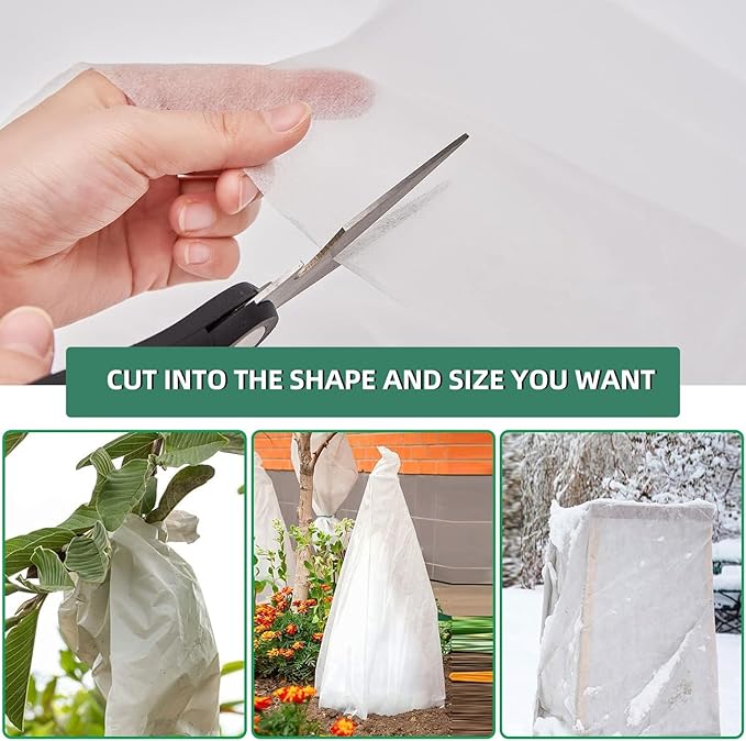 Dyemair Plant Covers Freeze Protection, 10Ft x 30Ft Frost Cloth Floating Row Covers, 1.1oz/yd² Frost Cover Plants Blanket for Winter, Garden Fabric Plant Cover for Vegetables, Pest, Sun Protection