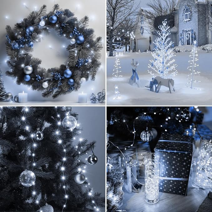 kolpop 6 Pack LED Fairy Lights Battery Operated, Mini Twinkle String Lights Battery Powered Waterproof for Christmas Mason Jars Party,Cool White