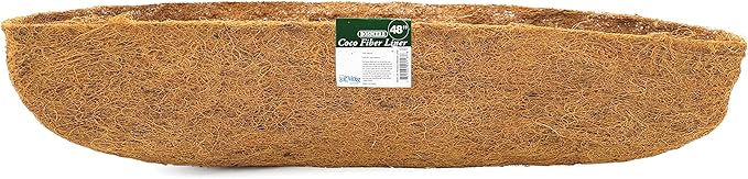 Bosmere Pre-Formed Coco Liner with Soil Moist – 48-Inch Replacement Liner for Window Boxes & Hanging Baskets
