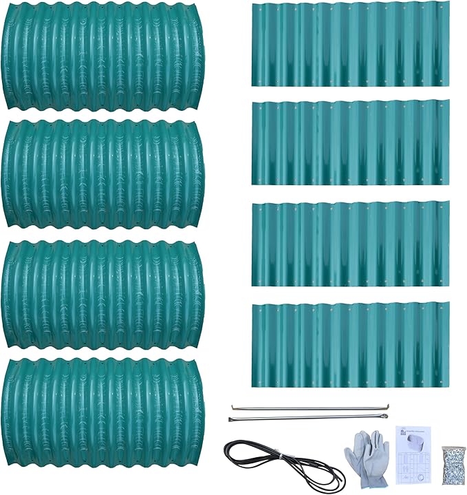 Raised Metal Garden Beds, Galvanized Steel, 47x24 inches, 2 Heights Available, Garden Green or Terra Cotta (Garden Green, 47.2" × 23.6" × 31.5")