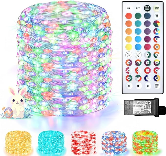 Lovelite 200 LED Fairy Lights Color Changing, 66 FT 35 Colors Easter Pastel Lights with Remote, Twinkle String Lights for Bedroom Christmas Holiday Wedding Party Indoor Outdoor Decor