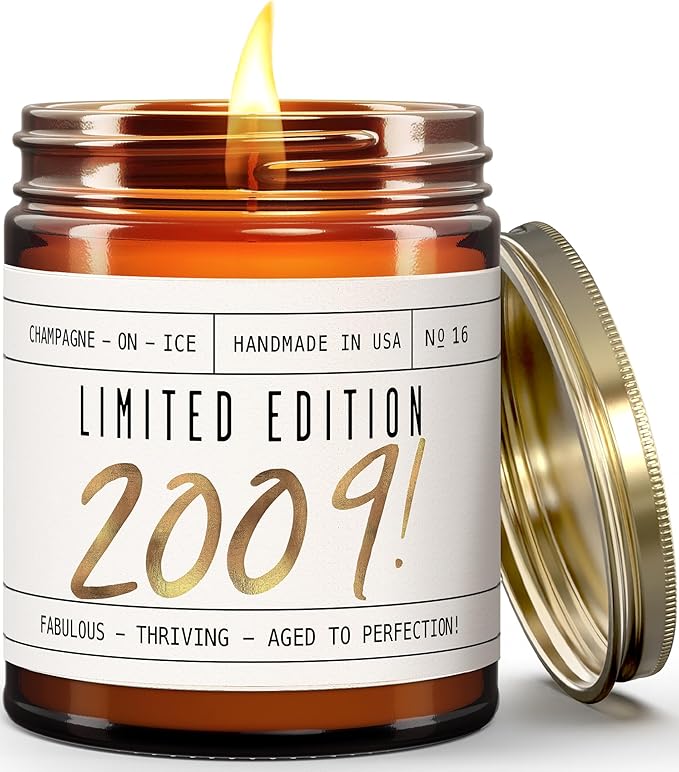 17th Birthday Gifts for Girls - 'Limited Edition 2009' Soy Candle, w/Sparkling Berries & Fruit I 17 Birthday Gifts for Women I 17th Gift for Her Ideas I 9oz Reusable Jar, 50Hr Burn, Made in USA