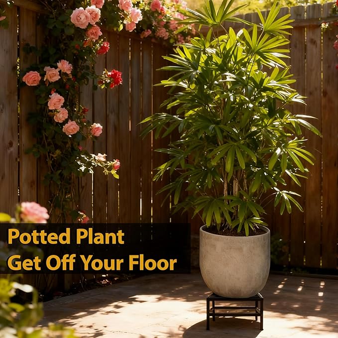 Vitalsvn Metal Plant Stand for Indoor Outdoor Plant Pot Stand Holder Heavy-Duty Flower Stand Pedestal Stand 1 Pack Modern Pot Stand