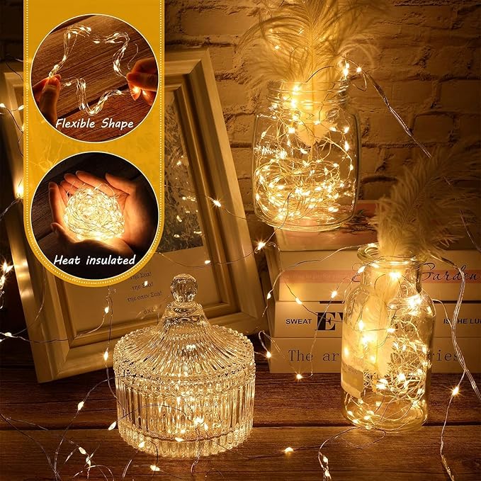 Fairy Lights Plug in, 73ft 200 LED Indoor Outdoor String Lights,Twinkle String Lights for Bedroom with Remote and Timer 8 Modes Starry Lights DIY Wedding Christmas Decoration Warm White