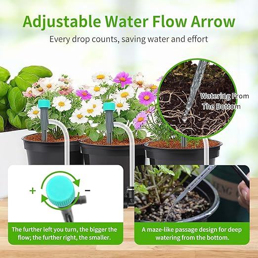 DAOTAILI Plant Watering Devices - Dual Pump Automatic System for 20 Pots, 30-Day Smart Timer with USB-C Charging – Ideal for Indoor Gardens & Balconies