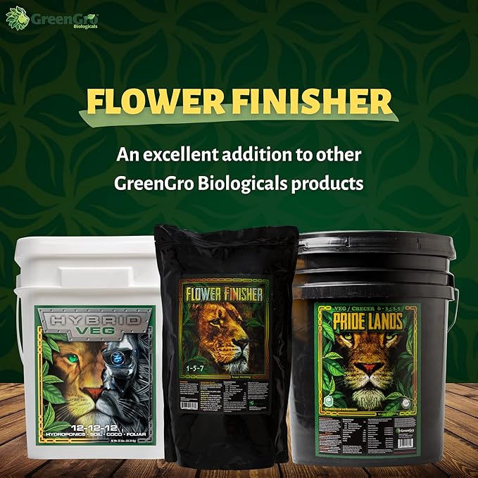 GreenGro Flower Finisher - Organic NPK Fertilizer & Big Bloom Booster for Plants in Flower/Ideal Nutrients to Maximize Yields/P-K Booster Phosphorus Fertilizer/Denser & Bigger Buds (5 lb)