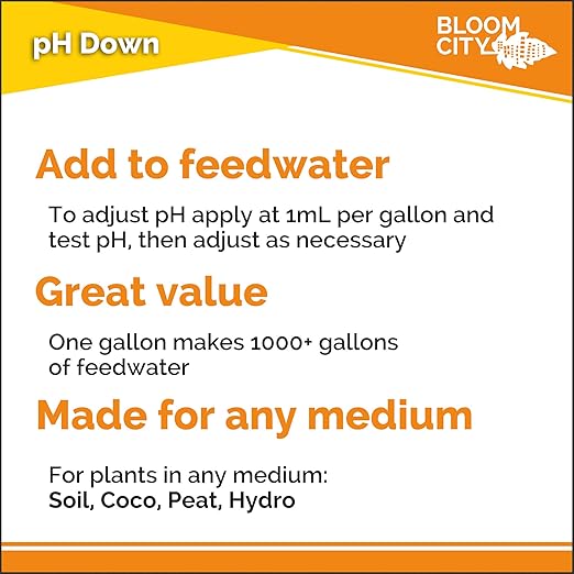 Bloom City Professional pH Down Liquid Fertilizer, 1/2 Pint (8 oz)