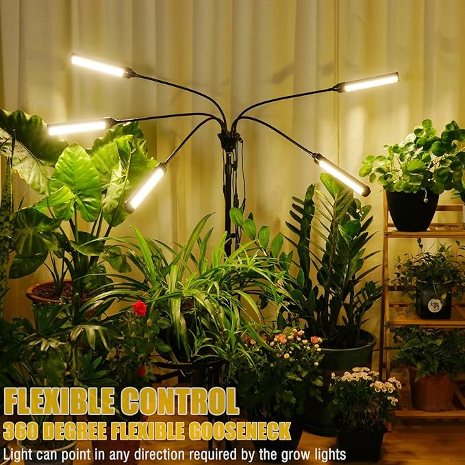 Abriselux LED Grow Light Coverage and Upgraded Larger Board, Full Spectrum Grow Lamps for Indoor Hydroponic Growing Light with High PPFD (5 Branches)
