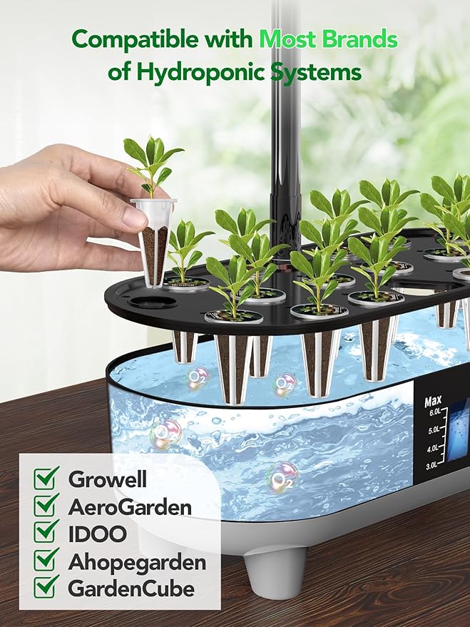 240 Pcs Hydroponic Pods Kit, 120 Pcs Grow Sponges with 120 Pcs Pod Labels Compatible with Aerogarden and Others Brand, Seed Pod Starter Kit for Hydroponics Growing System