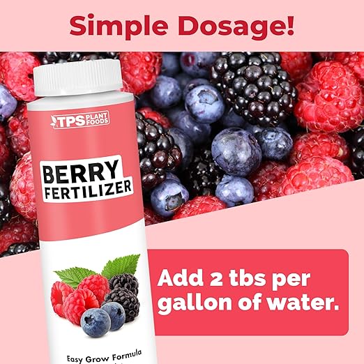 Berry Fertilizer, Complete Liquid Strawberry and Blueberry Plant Food, Great for All Berries, 8 oz (250mL)