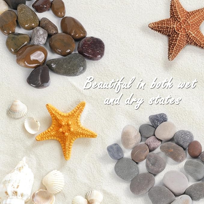 Ausluru 11LB Stones Pebbles River Rocks, Natural Hand-Picked Premium Decorative Pebbles, Ideal for Garden Landscaping, Home Decor, Aquariums, Painting, Crafting and Gifts, Mixed Colors