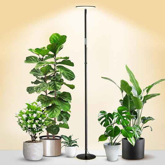 chiphy Grow Lights, Full Spectrum Plant Light for Indoor Plants, 40W, 10 Dimmable Brightness, 69" Heights Adjustable, Compatible with Smart Plug, Ideal for Large Tall Plants