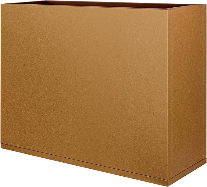 Meyoppm Corten Steel Planter Box 36"x12"x28", Rustic Metal Planter with Partitions & Drainage Holes, Frost Rust Resistant Heavy Duty Planter for Patio Garden Indoor Outdoor Commercial Decor