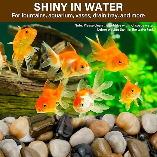 NUPICK 16lb Mix River Rocks for Outdoor Landscaping, 2-3 Inch Pebbles for Indoor Plants, Natural Polished Aquarium Gravel, Decorative Rocks for Succulent, Garden, Vases Fillers, Bird Baths