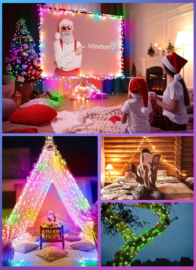 Minetom Fairy Lights Color Changing - 33FT 100 LED String Light with Remote, 16 Single Colors & 6 Holiday Colors,12 Modes, USB Fairy Lights for Bedroom, Easter Light for Indoor Classroom Christmas