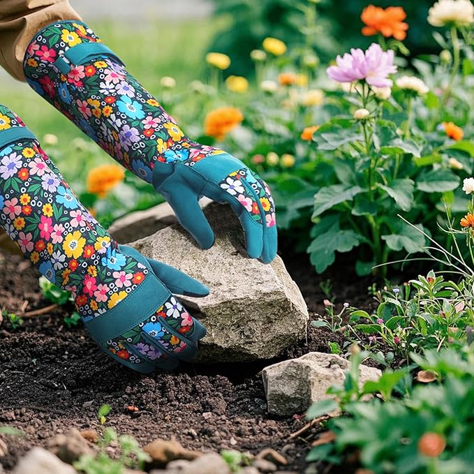 Trifabricy Gardening Gloves for Women - Long Garden Gloves with Grip Breathable, Thorn-Proof Puncture-Resistant Work Gloves