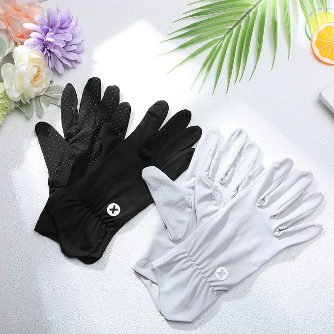 Loopeer 2 Packs Women Sun Protection Driving UV Gloves Full Finger Touchscreen Non Slip Breathable Summer Outdoor Gloves