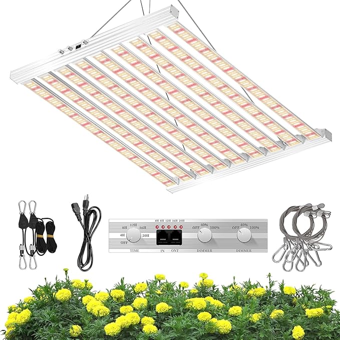SZHLUX 620W LED Grow Light 4×6ft Daisy Chain Dimming Full Spectrum Grow Lights for Indoor Plants, Sunlight Plant Light for Seedling Veg and Bloom Commercial Growing lamp
