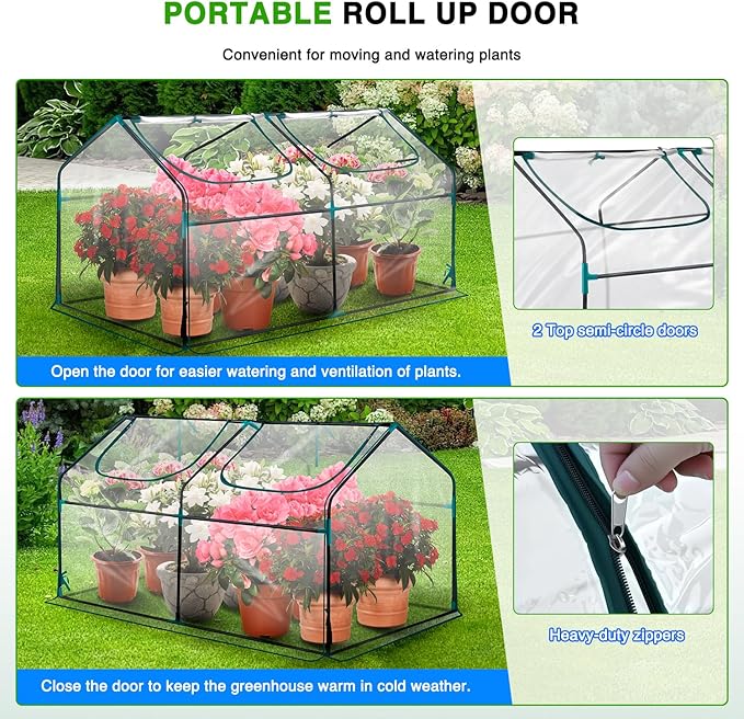 Yesker Mini Greenhouse 71"x36"x36" Portable Small Green House for Indoor Outdoor Greenhouses with PVC Cover Compact Greenhouses Kit for Winter Gardening Balcony Patio Outside Backyard Plant Protection