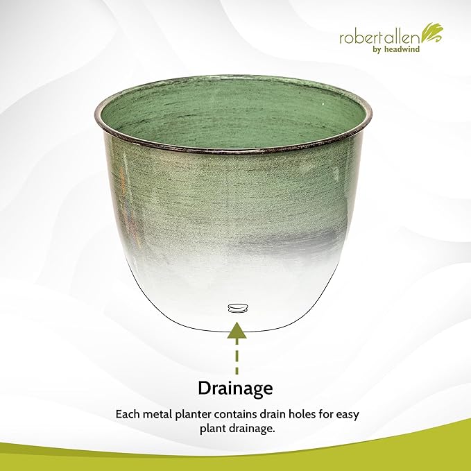 Headwind Glazed Ironstone Hamilton Collection Decorative Plant Pot – 12" Evergreen Pot – Lightweight & Durable with Drainage Flower Pots for Indoor Plants & Outdoor Planter Use by Robert Allen
