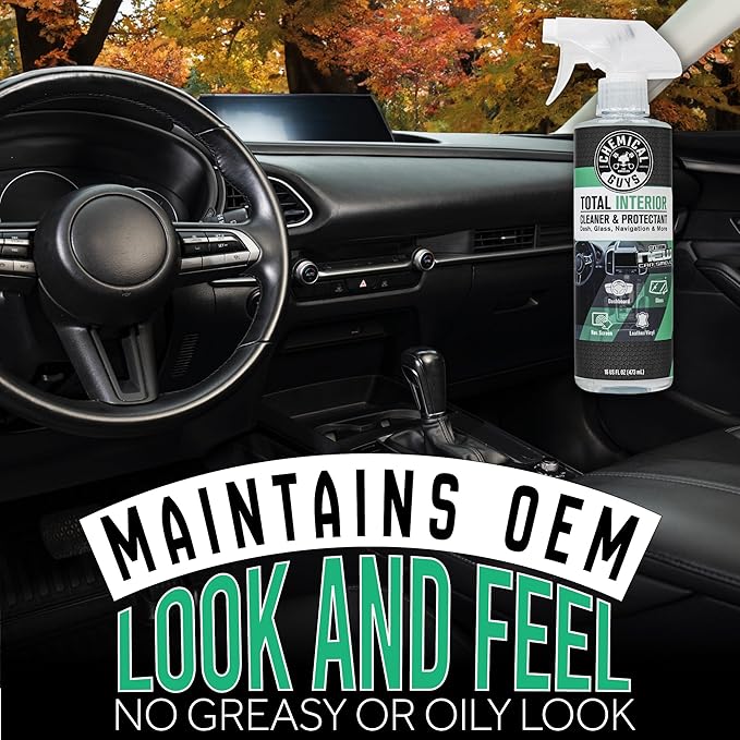 Chemical Guys Total Interior Cleaner & Protectant - New Car Scent, Car Cleaning Spray, Cleans and Protects Leather, Vinyl, Plastic, Rubber, and Glass, Safe for Trucks, SUVs, Jeeps, RVs & More - 16 oz